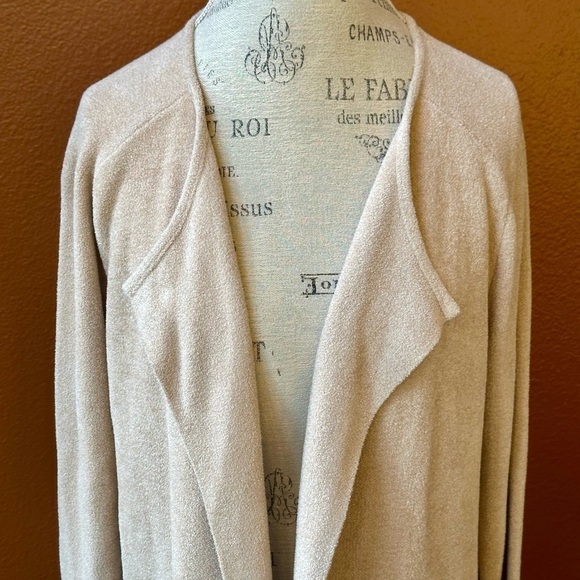 NWT! Barefoot Dreams Cozy Chic Ultra Lite Wide Collar Jacket Medium Sand Dollar - Picture 6 of 9